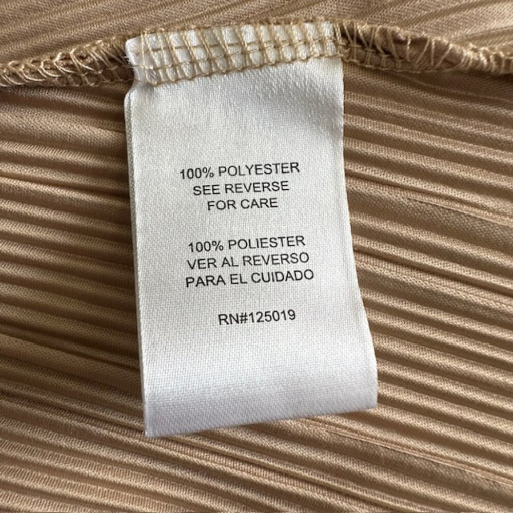 Joseph A. Taupe Accordion Pleated Blouse Top Size L - Picture 6 of 6